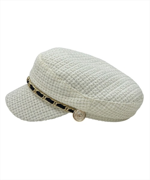 WILLSELECTION（ウィルセレクション）の「ゴールドチェーンキャスケット（キャスケット・レディース・オフホワイト/ブラック・FREE）」の3枚目の写真