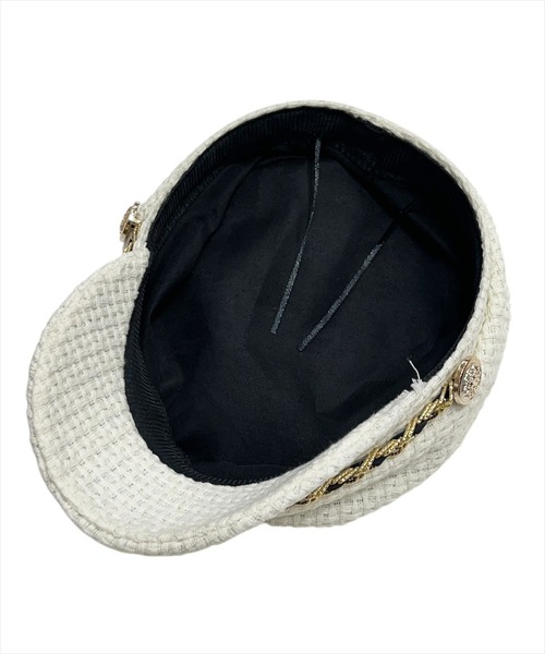 WILLSELECTION（ウィルセレクション）の「ゴールドチェーンキャスケット（キャスケット・レディース・オフホワイト/ブラック・FREE）」の5枚目の写真