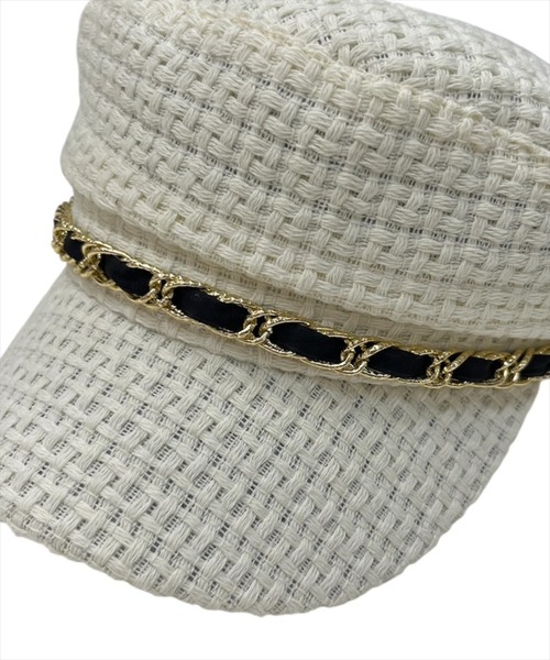 WILLSELECTION（ウィルセレクション）の「ゴールドチェーンキャスケット（キャスケット・レディース・オフホワイト/ブラック・FREE）」の6枚目の写真