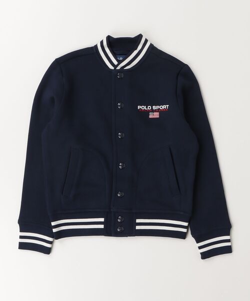 POLO RALPH LAUREN CHILDRENSWEAR（ポロ ラルフ ローレン チルドレンズウェア）の「Polo Sport フリース ベースボール ジャケット（スタジャン・キッズ・ネイビー系1・L/M）」の4枚目の写真