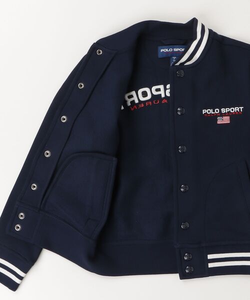 POLO RALPH LAUREN CHILDRENSWEAR（ポロ ラルフ ローレン チルドレンズウェア）の「Polo Sport フリース ベースボール ジャケット（スタジャン・キッズ・ネイビー系1・L/M）」の2枚目の写真