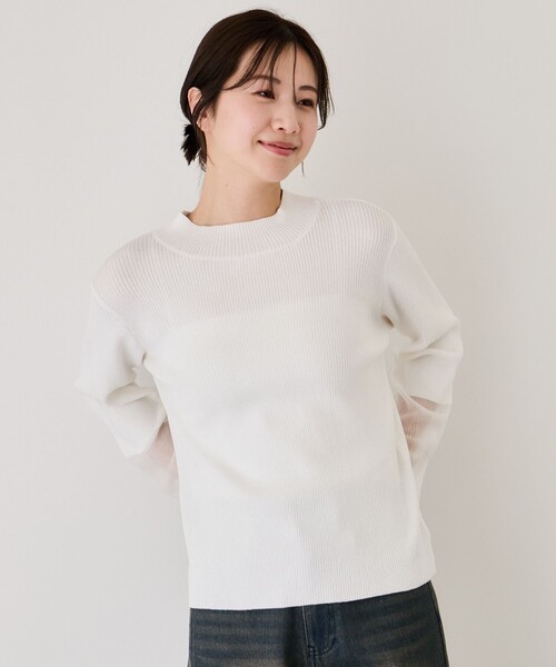 Jayro(ジャイロ)の「袖口シアーリブハイネックニット(ニット/セーター・レディース・グレー/ホワイト系その他/ブラック/ブルー系その他4・M)」の18枚目の写真