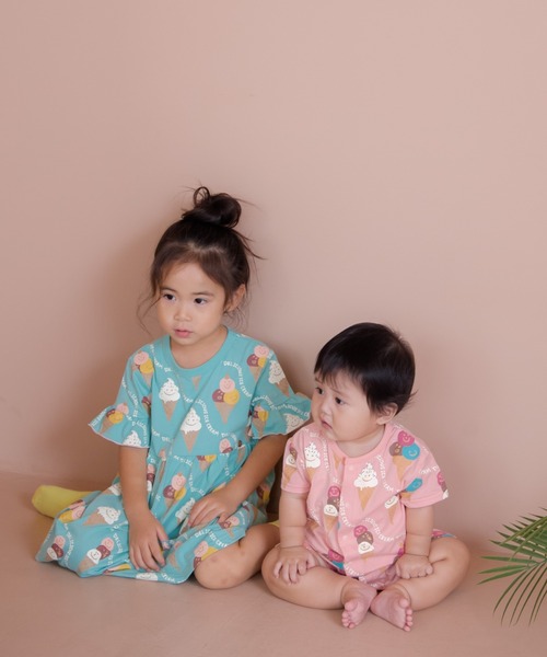 MAKE YOUR DAY（メイクユアデイ）の「デリシャスアイス総柄ワンピース■80～140cm（ワンピース・キッズ・グリーン/ピンク・80/90/100/110/120）」の10枚目の写真