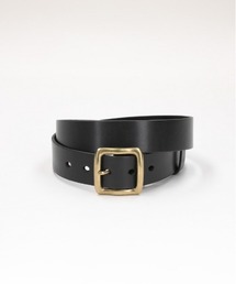 BACK NUMBER】34mmレザー サイドステッチ スクエアバックルベルト