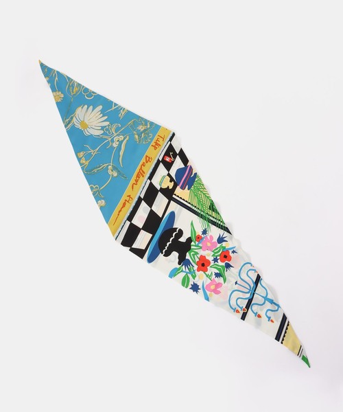 Spick & Span（スピックアンドスパン）の「manipuri/マニプリ ダイヤ三角Wスカーフ シャングリラ（バンダナ/スカーフ・レディース・イエロー・FREE）」の2枚目の写真