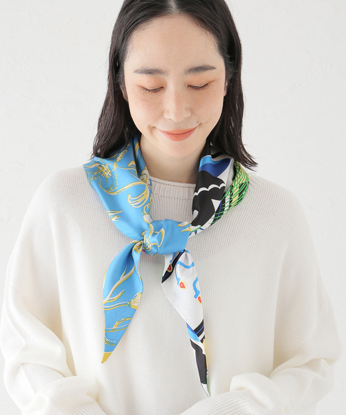 Spick & Span（スピックアンドスパン）の「manipuri/マニプリ ダイヤ三角Wスカーフ シャングリラ（バンダナ/スカーフ・レディース・イエロー・FREE）」の7枚目の写真