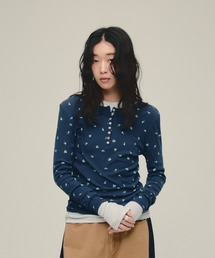 eL | 【eL】Flower Henley Neck Pullover LS/645545(Tシャツ/カットソー)