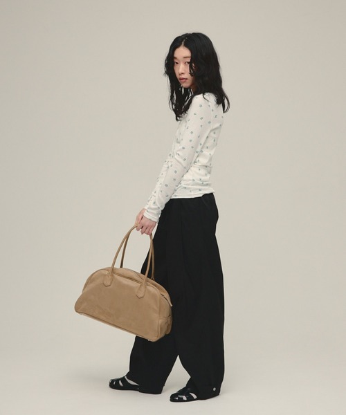 eL（エル）の「【eL】Flower Henley Neck Pullover LS/645545（Tシャツ/カットソー・レディース・ネイビー系/ホワイト系その他・FREE）」の6枚目の写真