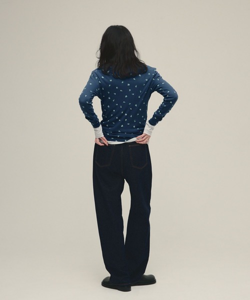 eL（エル）の「【eL】Flower Henley Neck Pullover LS/645545（Tシャツ/カットソー・レディース・ネイビー系/ホワイト系その他・FREE）」の12枚目の写真