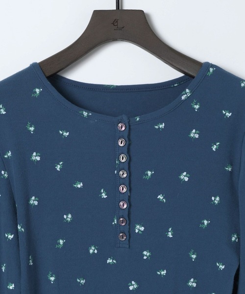 eL（エル）の「【eL】Flower Henley Neck Pullover LS/645545（Tシャツ/カットソー・レディース・ネイビー系/ホワイト系その他・FREE）」の16枚目の写真