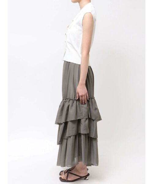 LAGUNAMOON(ラグナムーン)の「ニット×ティアードスカートドッキングワンピース 【夏服】【オフィスカジュアル】(ワンピース・レディース・ブラック/ホワイト・SMALL/MEDIUM)」の20枚目の写真