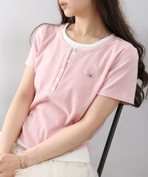 SpRay | 配色ヘンリーフェイクレイヤードトップス(Tシャツ/カットソー)