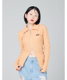 【8】【it】【Little Sunny Bite】floral zip up cardigan