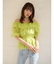 シアーベロアオフショルトップスⅡ（Tシャツ/カットソー）｜dazzlin