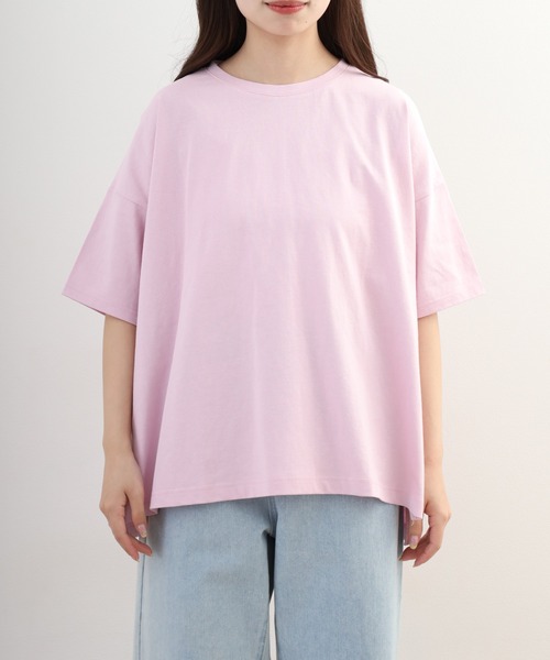 OMNES（オムネス）の「超撥水加工 ワイド半袖Tシャツ（Tシャツ/カットソー・レディース・ピンク・FREE）」の9枚目の写真