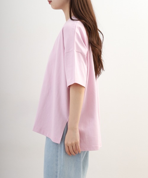 OMNES（オムネス）の「超撥水加工 ワイド半袖Tシャツ（Tシャツ/カットソー・レディース・ピンク・FREE）」の10枚目の写真
