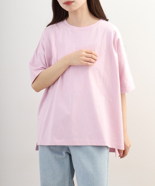 OMNES（オムネス）の「超撥水加工 ワイド半袖Tシャツ（Tシャツ/カットソー・レディース・ピンク・FREE）」の5枚目の写真