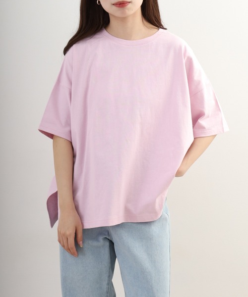 OMNES（オムネス）の「超撥水加工 ワイド半袖Tシャツ（Tシャツ/カットソー・レディース・ピンク・FREE）」の6枚目の写真