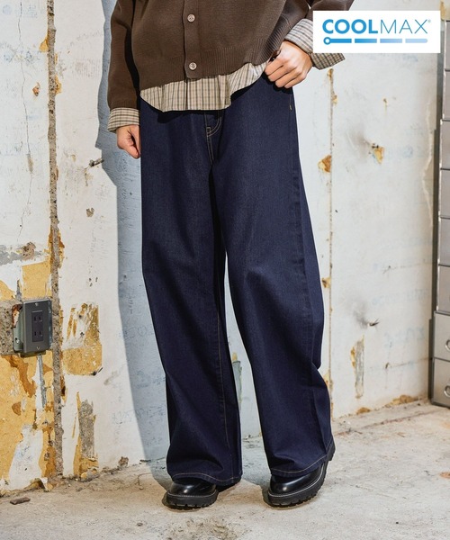 niko and...（ニコアンド）の「COOLMAX ライトデニムバギーワイドパンツ [niko and ...JEANS] LIGHT WIDE 5POCKET DENIM（デニムパンツ・メンズ・ライトブルー/インディゴブルー・MEDIUM/LARGE）」の2枚目の写真