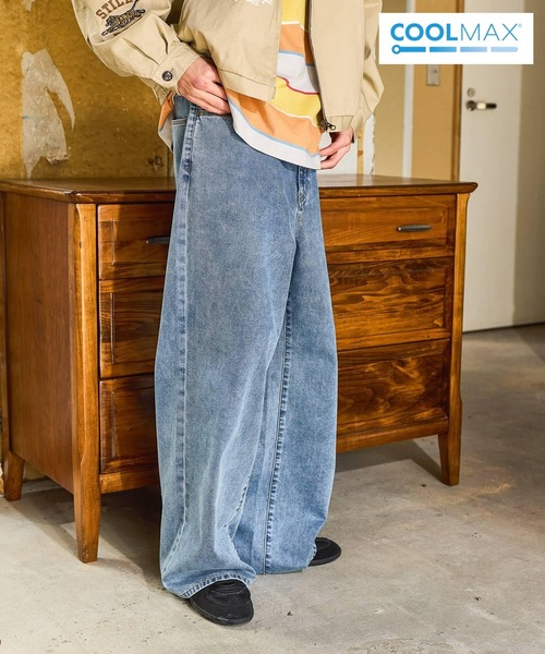 niko and...（ニコアンド）の「COOLMAX ライトデニムバギーワイドパンツ [niko and ...JEANS] LIGHT WIDE 5POCKET DENIM（デニムパンツ・メンズ・ライトブルー/インディゴブルー・MEDIUM/LARGE）」の7枚目の写真