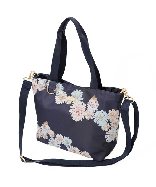 PAUL & JOE ACCESSOIRES（ポールアンドジョーアクセソワ）の「【PAUL & JOE ACCESSOIRES /ポール アンド ジョー アクセソワ 】 CHRYSANTHEME ＆ NOUNETTE PRINT トートバッグ（トートバッグ・レディース・ミント/ネイビー/ピンク・FREE）」の9枚目の写真