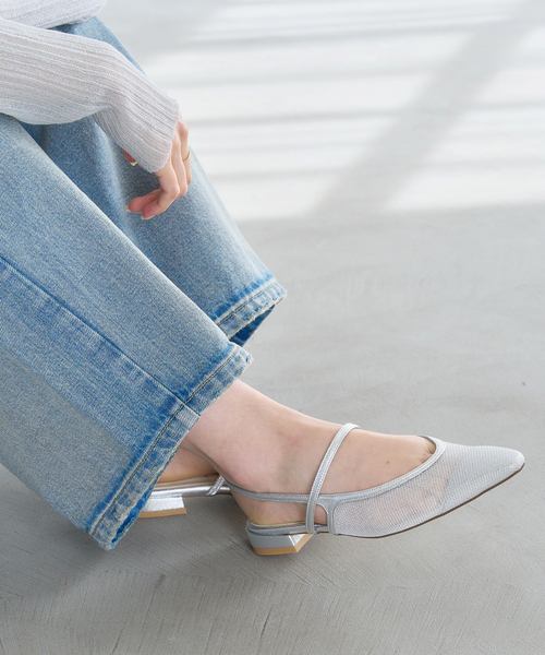 LE TALON(ルタロン)の「《追加2》シアーストラップスリングバック(その他シューズ・レディース・シルバー/キャメル/ブラック×ブラック・25cm/24cm/23cm/22cm/24.5cm/23.5cm/22.5cm/25.5cm)」の1枚目の写真