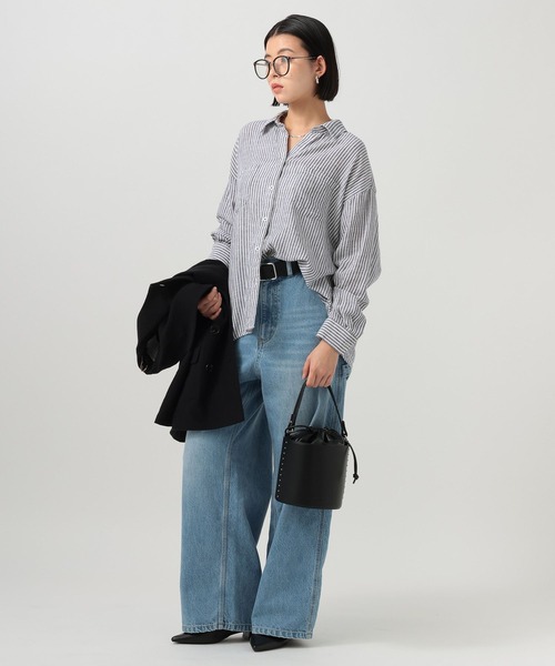 BAYFLOW（ベイフロー）の「[ふんわり柔らかな肌当たり]リネンシャツ（シャツ/ブラウス・レディース・ネイビー/ブラウン/ピンク/オフホワイト/イエロー・MEDIUM/SMALL）」の20枚目の写真