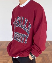 【NOWLE】LA SALLE UNIVERSITY アーチロゴ カレッジプリント クルーネック スウェット