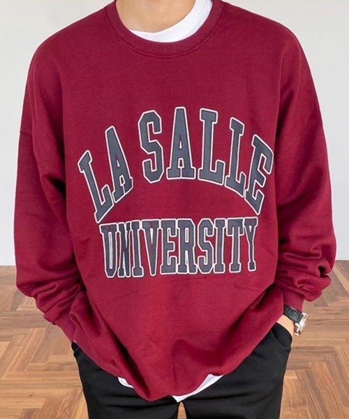 NOWLE（ノウル）の「【NOWLE】LA SALLE UNIVERSITY アーチロゴ カレッジプリント クルーネック スウェット（スウェット・メンズ・ワインレッド/ブラック・X-LARGE/LARGE/MEDIUM/SMALL）」の13枚目の写真