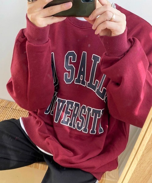 NOWLE（ノウル）の「【NOWLE】LA SALLE UNIVERSITY アーチロゴ カレッジプリント クルーネック スウェット（スウェット・メンズ・ワインレッド/ブラック・X-LARGE/LARGE/MEDIUM/SMALL）」の19枚目の写真