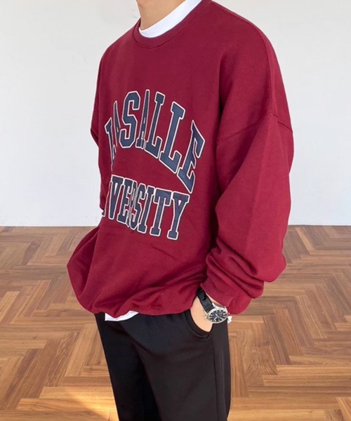 NOWLE（ノウル）の「【NOWLE】LA SALLE UNIVERSITY アーチロゴ カレッジプリント クルーネック スウェット（スウェット・メンズ・ワインレッド/ブラック・X-LARGE/LARGE/MEDIUM/SMALL）」の22枚目の写真