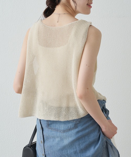 TAN ニット ビスチェ TAN（タン）の「【TAN(タン)】チェックイブキャミ/ニットビスチェ 19AW