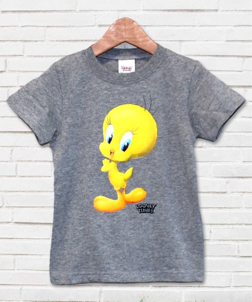 Universal Style Wear(ユニバーサルスタイルウェア)の「LOONEY TUNES トゥイーティープリント半袖Tシャツ(Tシャツ/カットソー・キッズ・ミント/モカ/杢グレー/オフホワイト/チャコールグレー/ラベンダー・140cm/130cm/120cm/160cm/150cm)」の3枚目の写真