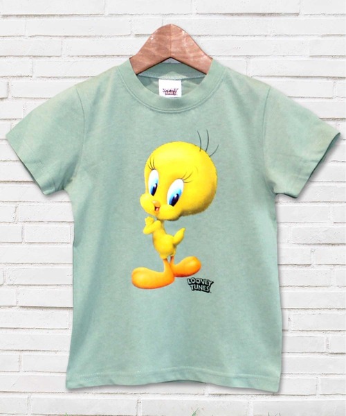 Universal Style Wear(ユニバーサルスタイルウェア)の「LOONEY TUNES トゥイーティープリント半袖Tシャツ(Tシャツ/カットソー・キッズ・ミント/モカ/杢グレー/オフホワイト/チャコールグレー/ラベンダー・140cm/130cm/120cm/160cm/150cm)」の5枚目の写真