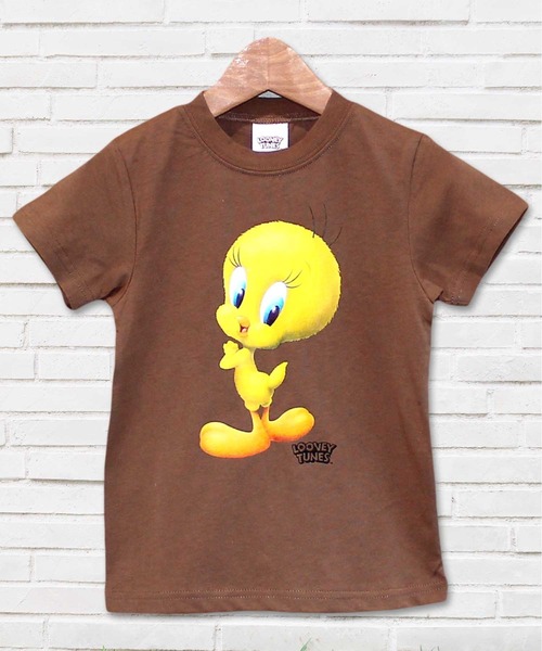 Universal Style Wear(ユニバーサルスタイルウェア)の「LOONEY TUNES トゥイーティープリント半袖Tシャツ(Tシャツ/カットソー・キッズ・ミント/モカ/杢グレー/オフホワイト/チャコールグレー/ラベンダー・140cm/130cm/120cm/160cm/150cm)」の4枚目の写真