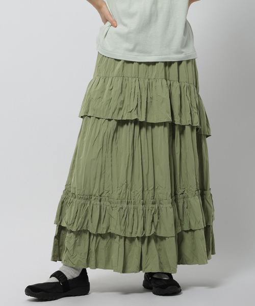 niko and...（ニコアンド）の「ワッシャーティアードスカート（スカート・レディース・カーキ/ブラック/アイボリー・FREE）」の11枚目の写真