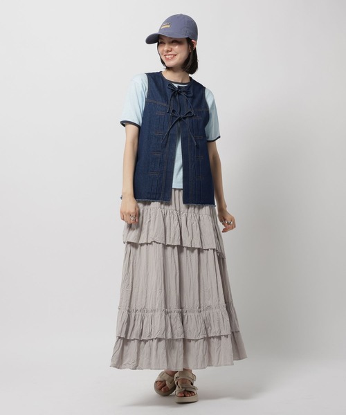 niko and...（ニコアンド）の「ワッシャーティアードスカート（スカート・レディース・カーキ/ブラック/アイボリー・FREE）」の7枚目の写真