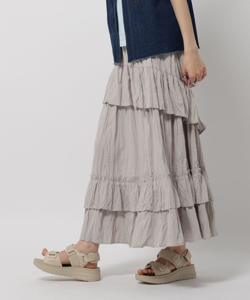 niko and...（ニコアンド）の「ワッシャーティアードスカート（スカート・レディース・カーキ/ブラック/アイボリー・FREE）」の8枚目の写真