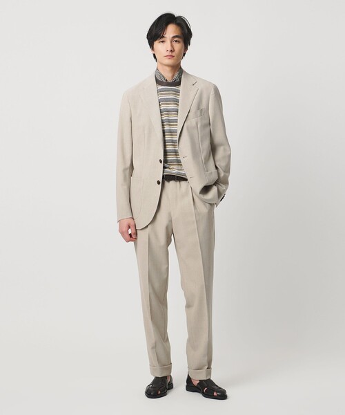 UNITED ARROWS（ユナイテッドアローズ）の「ポプリン 1プリーツ スラックス R-MODEL（セットアップ・メンズ・ベージュ・48/50/46）」の9枚目の写真