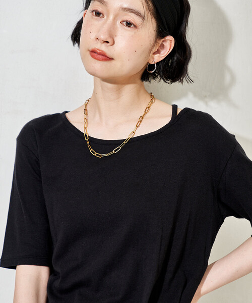 美品 SEA アシンメトリーネックトップ フリーサイズ 長袖 カットソー 美品 SEA アシンメトリーネックトップ フリーサイズ 長袖 カットソー