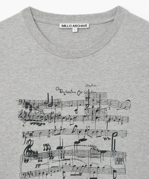 Millo Archive（ミロ アーカイブ）の「グリッチスコアTシャツ [メランジグレー]（Tシャツ/カットソー・メンズ・その他・MEDIUM/LARGE/X-LARGE）」の2枚目の写真