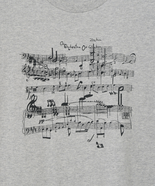 Millo Archive（ミロ アーカイブ）の「グリッチスコアTシャツ [メランジグレー]（Tシャツ/カットソー・メンズ・その他・MEDIUM/LARGE/X-LARGE）」の3枚目の写真