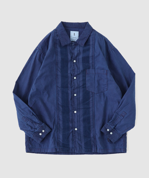 EDIFICE（エディフィス）の「tatamass(タタマス) シェニール インディゴ シャツ（シャツ/ブラウス・メンズ・ホワイト/ブルー・MEDIUM/LARGE）」の2枚目の写真