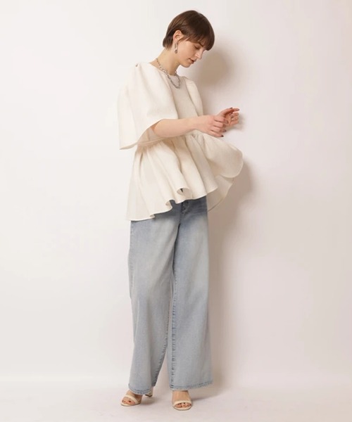 CADUNE(カデュネ)の「ポコビジューペプラムブラウス(シャツ/ブラウス・レディース・ホワイト/ブラック・38/36)」の17枚目の写真
