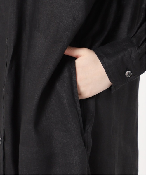 FRAMeWORK（フレームワーク）の「≪一部カラーWEB限定 / 追加≫フレンチリネンシャツワンピース（ワンピース・レディース・ブラック/カーキ/グリーン/レッド/ネイビー・FREE）」の17枚目の写真