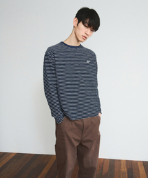 Textured Striped L/S Tee - Navy