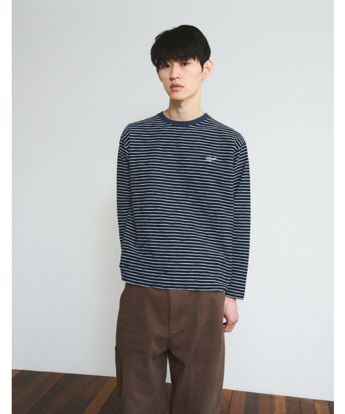 LORES(ロアス)の「Textured Striped L/S Tee - Navy(Tシャツ/カットソー・レディース・その他・SMALL/MEDIUM/LARGE)」の2枚目の写真