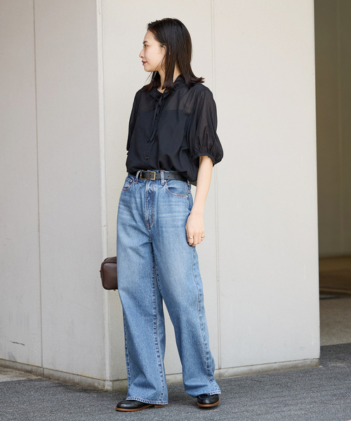JOURNAL STANDARD ボイルストライプフリル襟ブラウス ジャーナルスタンダード JOURNAL STANDARD 《》ボイルストライプフリル