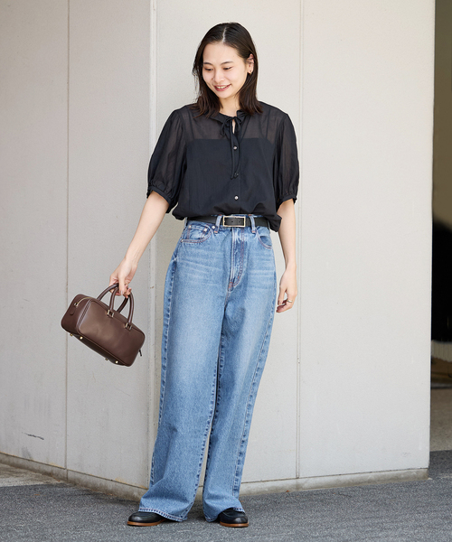 JOURNAL STANDARD(ジャーナルスタンダード)の「《追加》ボイルストライプフリル襟ブラウス(シャツ/ブラウス・レディース・ブラック系その他/ブラック/ブルー系その他・FREE)」の10枚目の写真