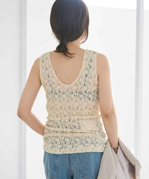 plage（プラージュ）の「stretch lace タンクトップ（タンクトップ・レディース・アイボリー・FREE）」の8枚目の写真